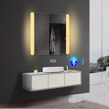 LED-verlichting warm/koud witte badkamerspiegel met Bluetooth-luidspreker