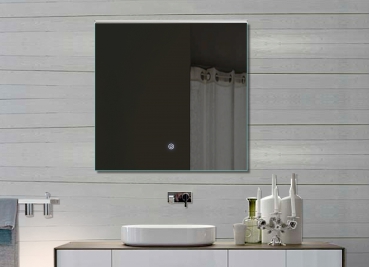 Design LED verlichting badkamerspiegel met touchschakelaar 72x70cm