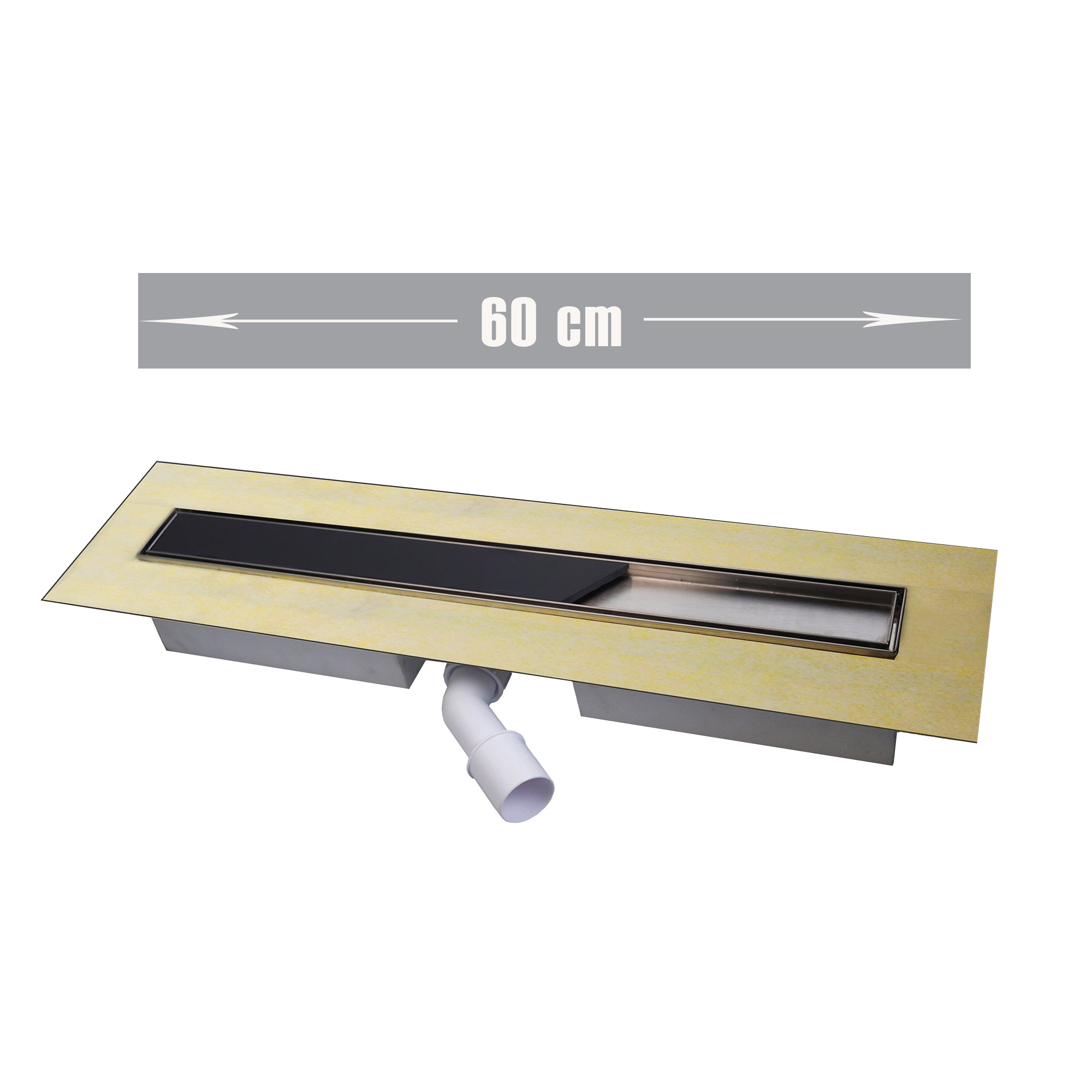 Duschrinne Lineares Duschrinnensystem Komplettset mit zweiseitig verwendbarem Rost-BEN10088 Duschrinne Lineares Duschrinnensystem Komplettset mit zweiseitig verwendbarem Rost-BEN10088