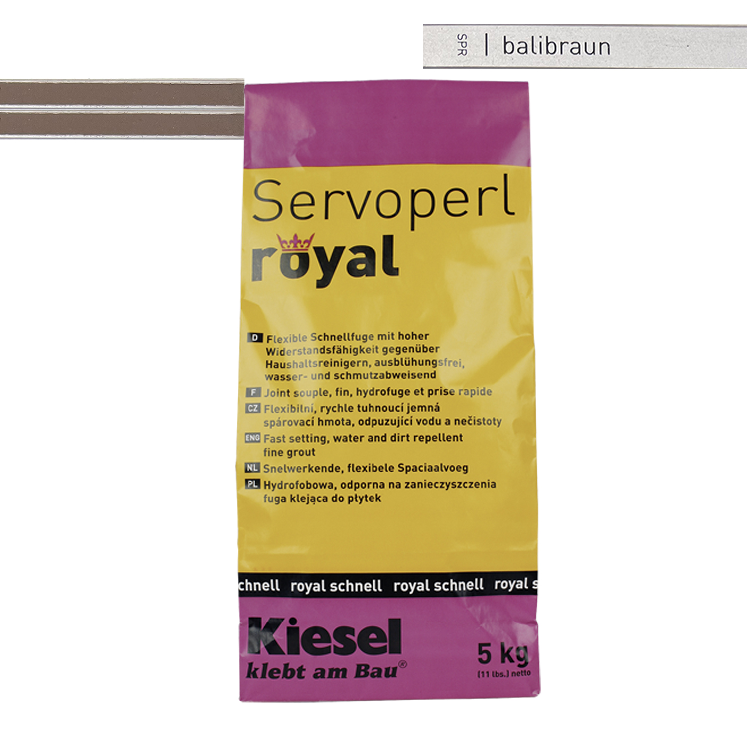 Tegelvoegmortel voor vloertegels, wandtegels en mozaïektegels Servoperl royal 5KG