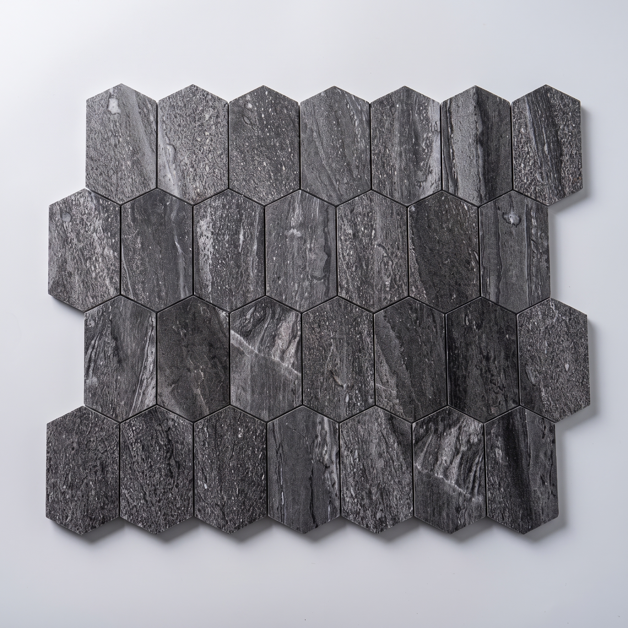 Selbstklebendes Aluminium Mosaik Nantes in Marmoroptik Schwarz