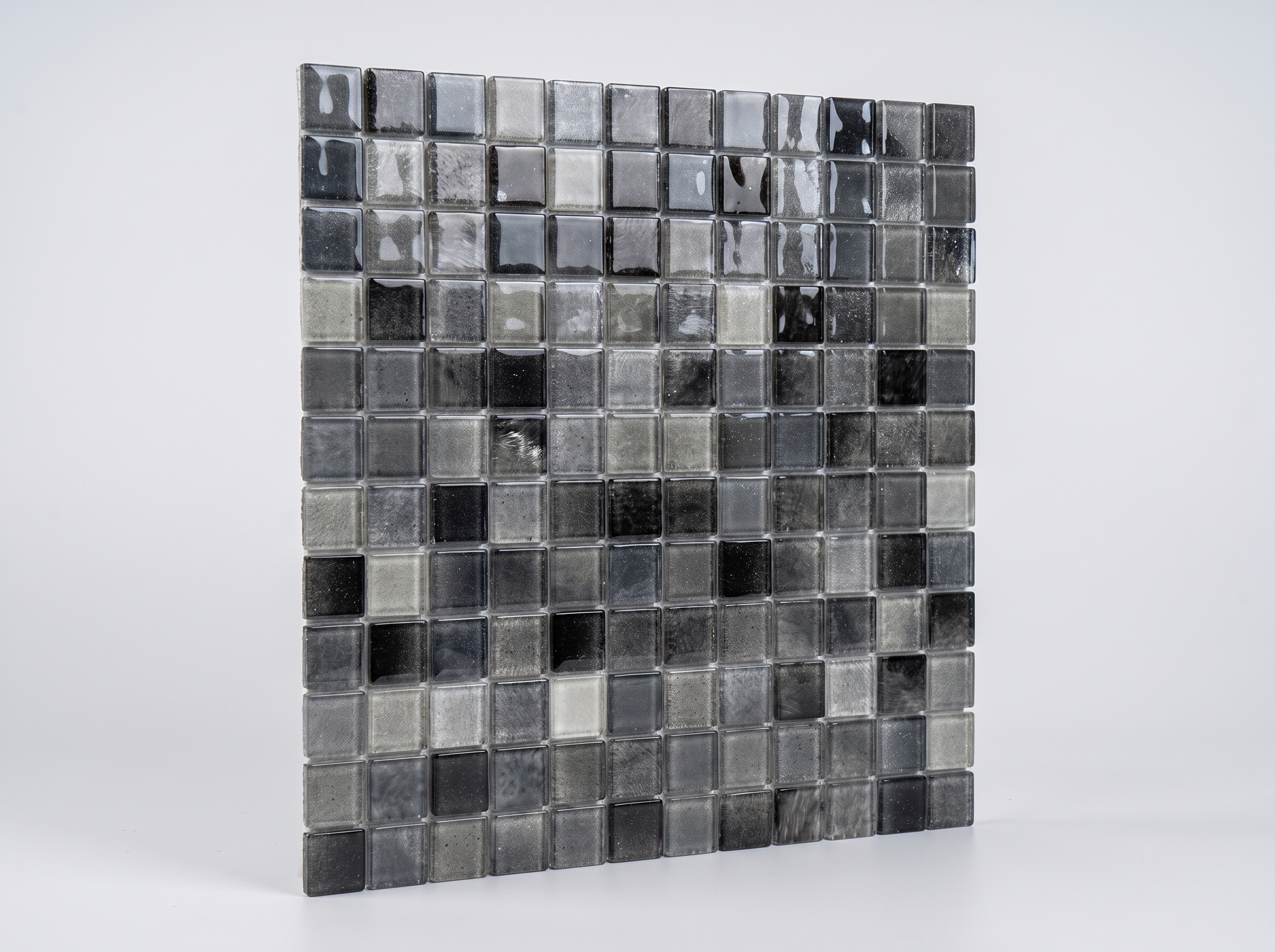 Glasmosaik Mosaikfliese Nizza  23×23×4 mm Schwarz