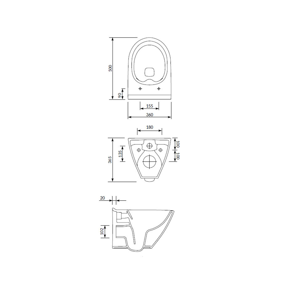 WC Wand-Tiefspül-WC Ubud oval spülrandlos Absenkautomatik-BEN10093 WC Wand-Tiefspül-WC Ubud oval spülrandlos Absenkautomatik-BEN10093