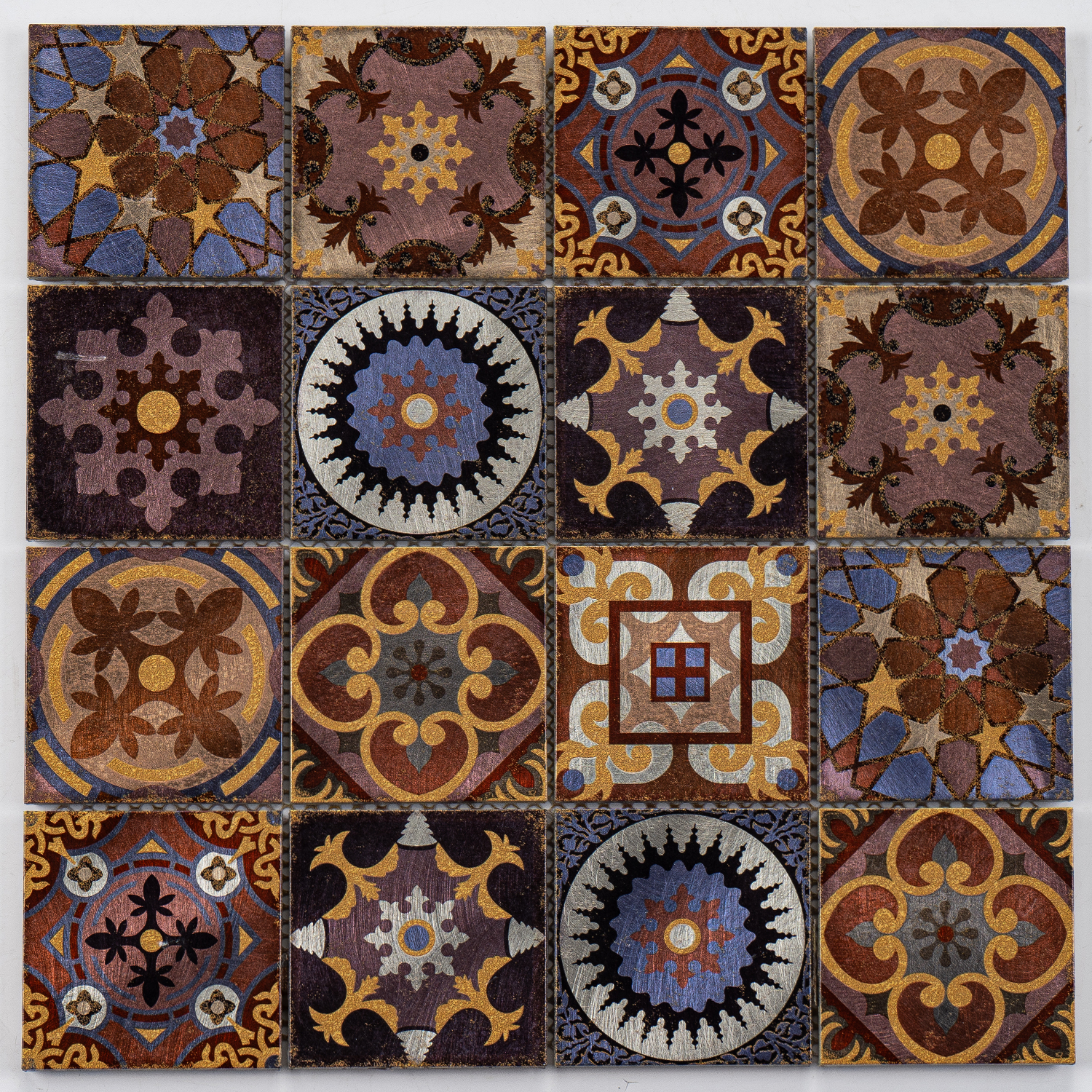 Aluminum Mosaikfliesen Retro Mosaik Paris 75x75x8mm Quadrat Braun