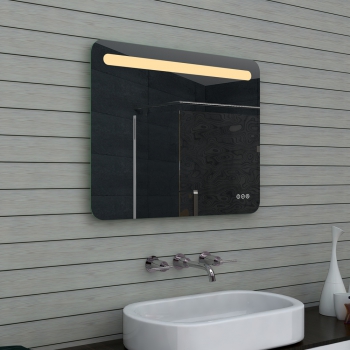 LED verlichting koud/warm licht badkamerspiegel dimbaar 80x65cm