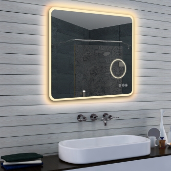 LED Koud/Warm Wit Lichtspiegel met Cosmeticaspiegel dimbaar 80x70x3cm