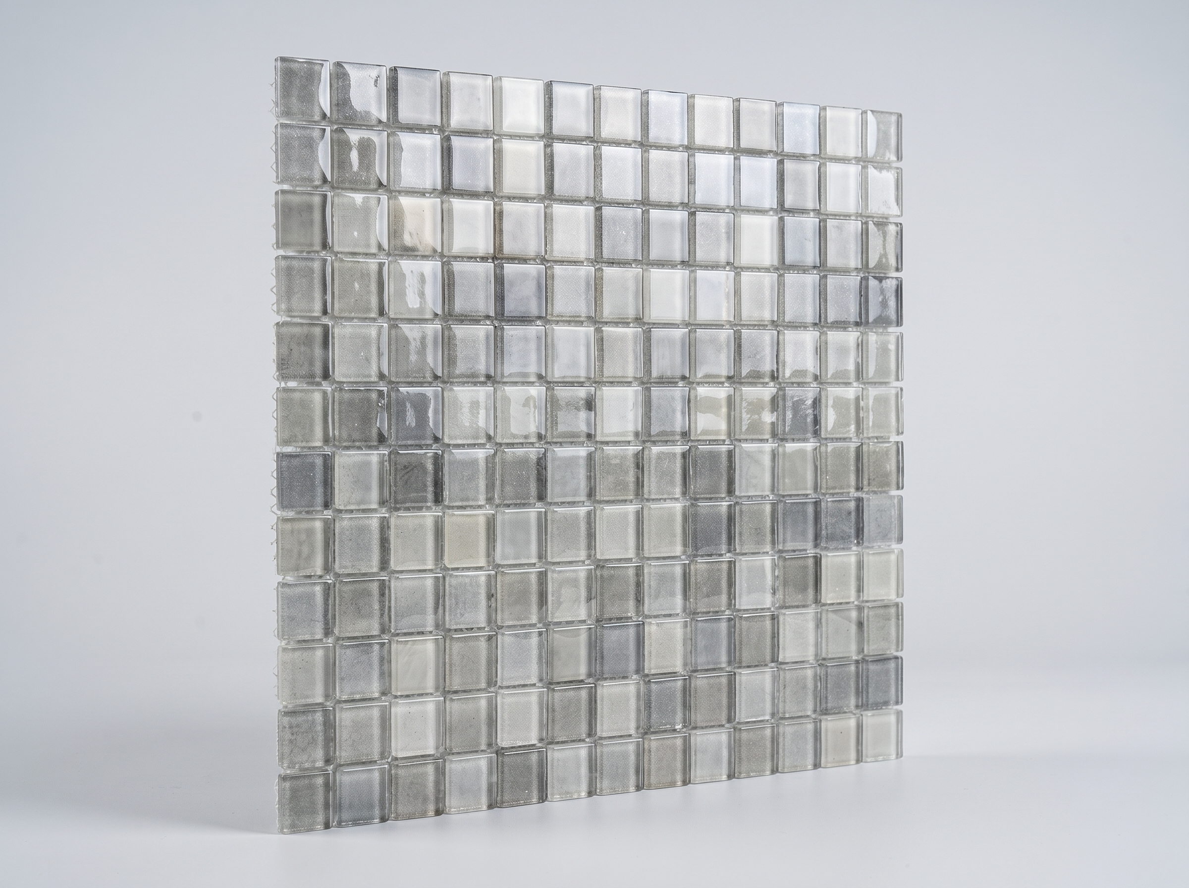 Glasmosaik Mosaikfliese Nizza 23×23×4 mm Grau