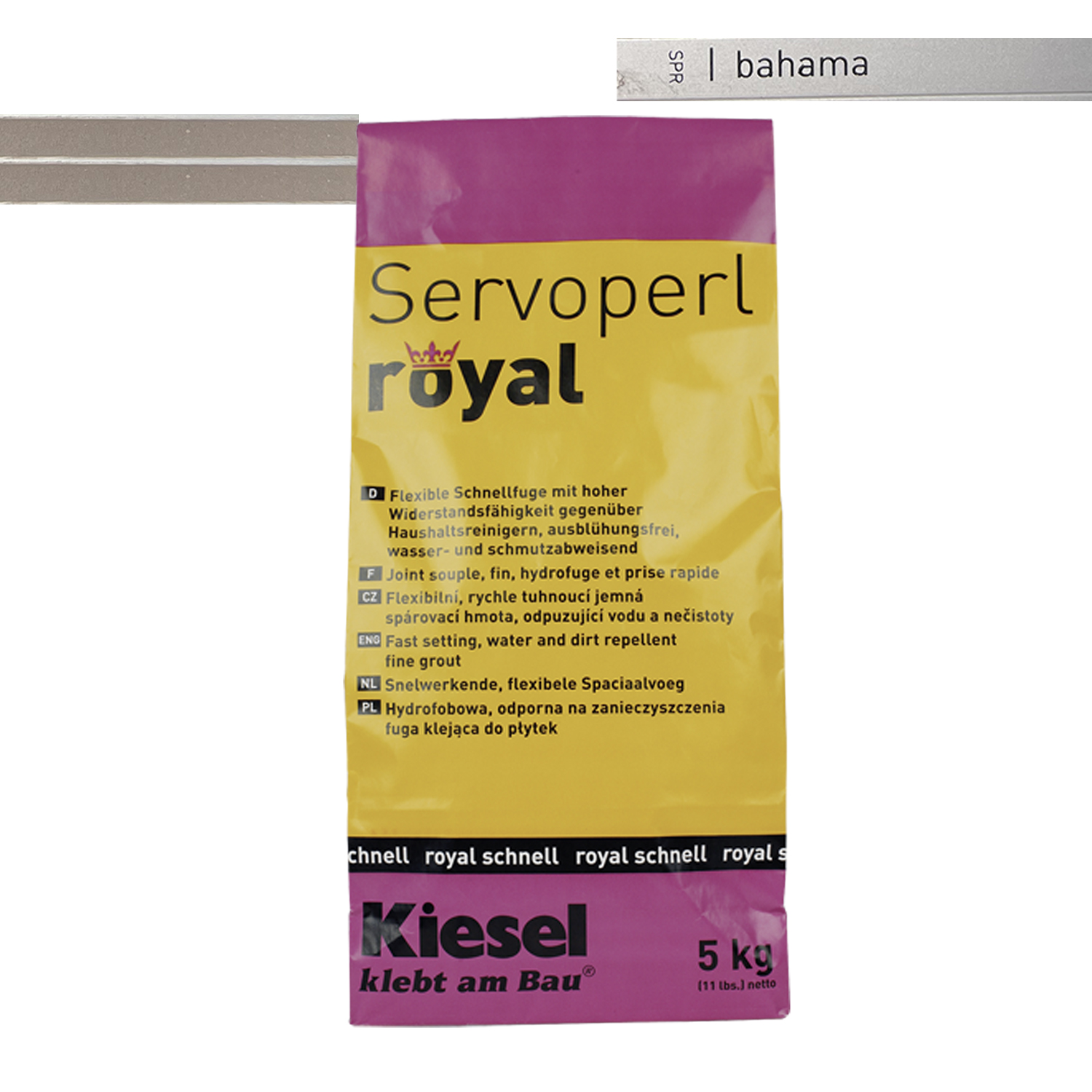 Tegelvoegmortel voor vloertegels, wandtegels en mozaïektegels Servoperl royal 5KG