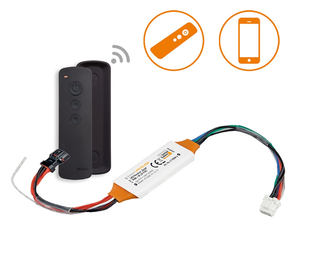 Schlüter-KERDI-BOARD A met LIPROTEC LED-technologie met Bluetooth en App-bediening