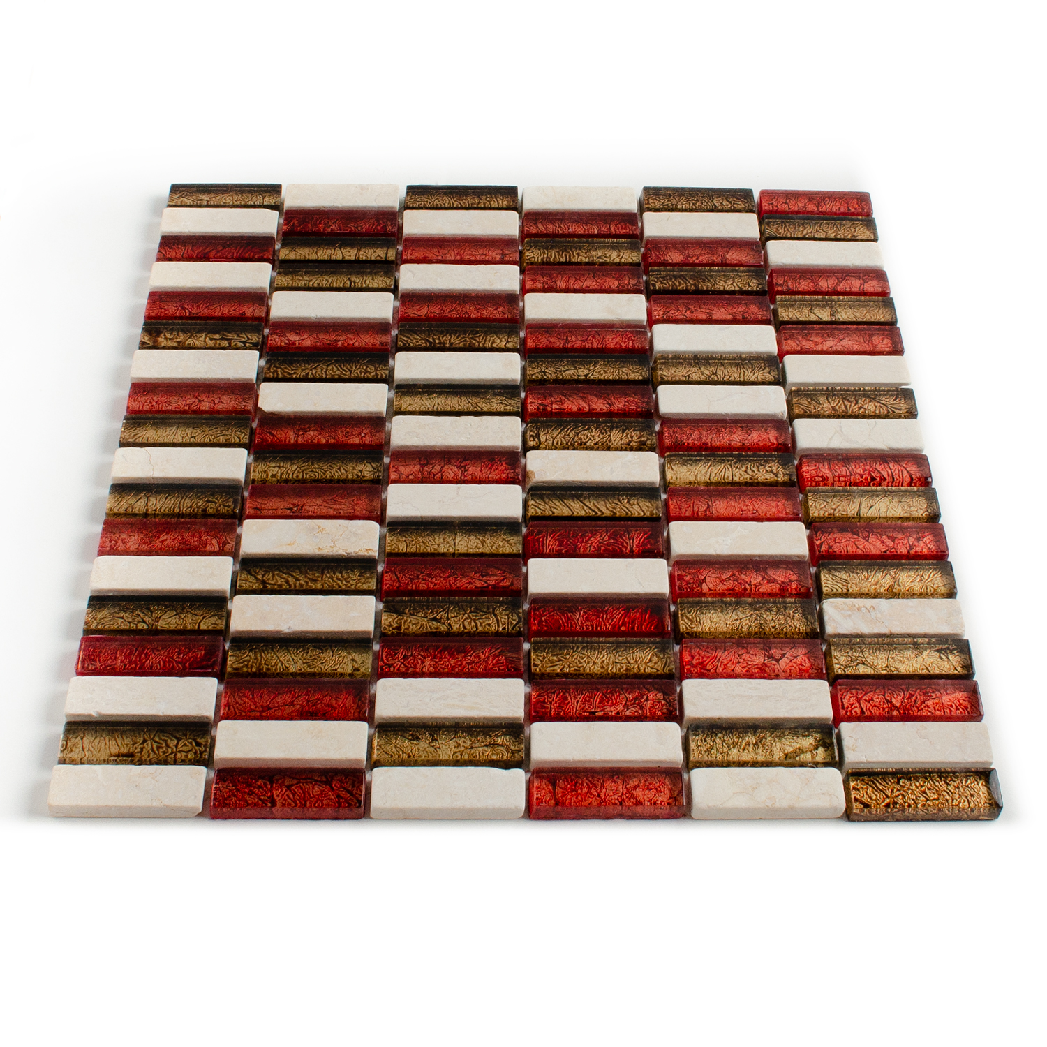 Glas Naturstein Mosaik Noel Gold Braun Metall-BEN10396