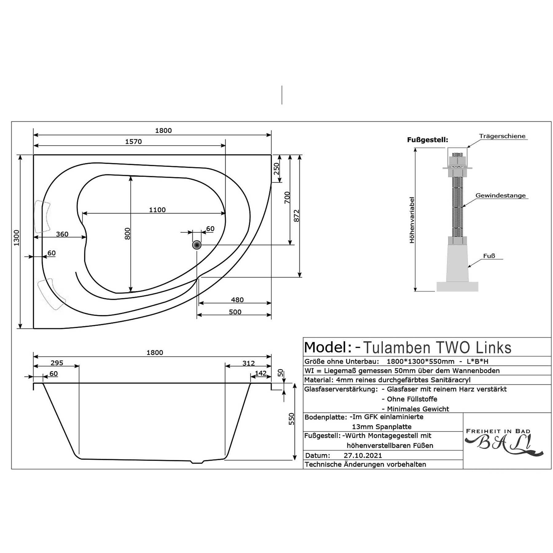 Eck Badewannen Whirlpool Spa Bali Tulamben TWO Links 180x130 cm weiss MADE IN GERMANY-BEN10148.15 Eck Badewannen Whirlpool Spa Bali Tulamben TWO Links 180x130 cm weiss MADE IN GERMANY-BEN10148.15