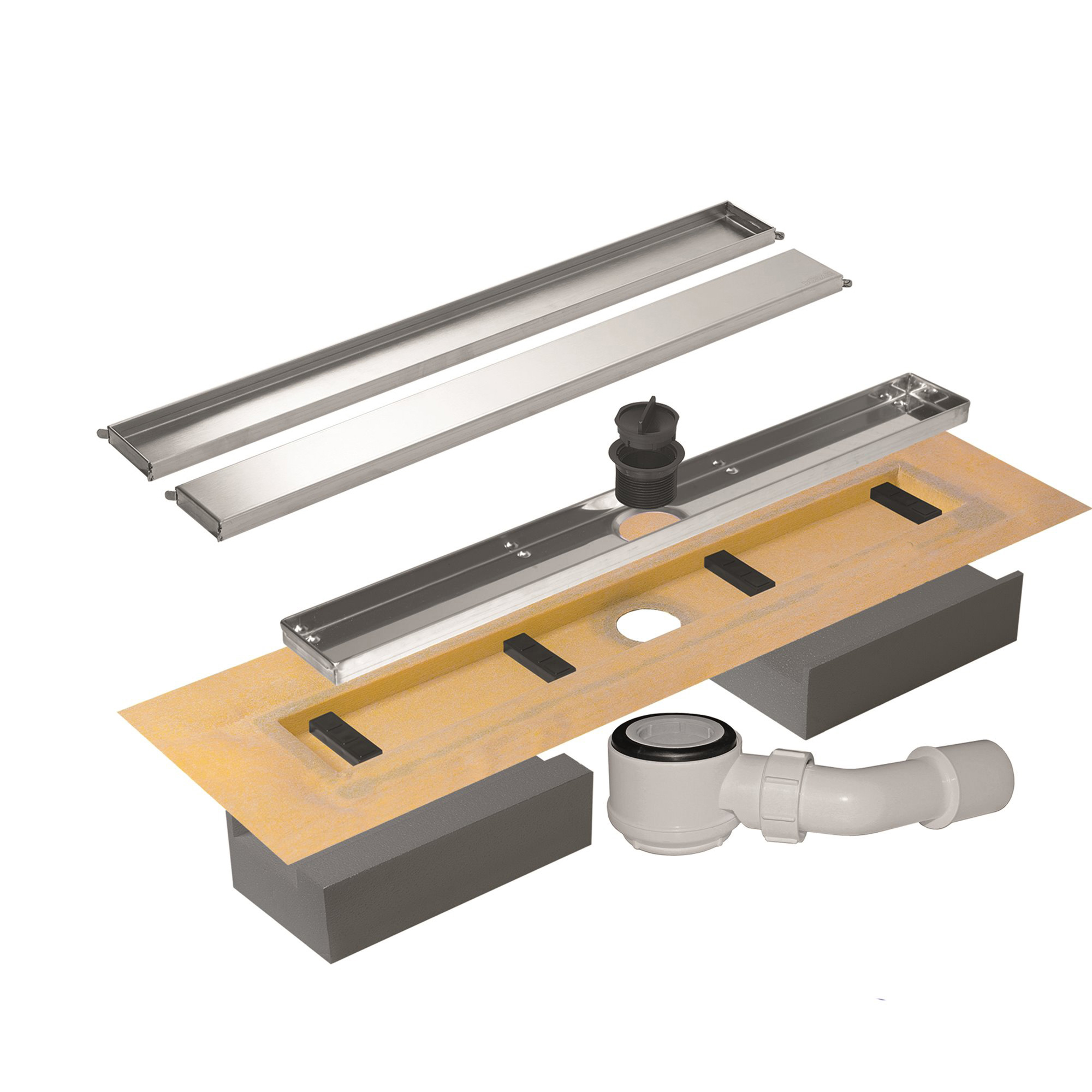 Duschrinne Lineares Duschrinnensystem Komplettset mit zweiseitig verwendbarem Rost-BEN10088M Duschrinne Lineares Duschrinnensystem Komplettset mit zweiseitig verwendbarem Rost-BEN10088M