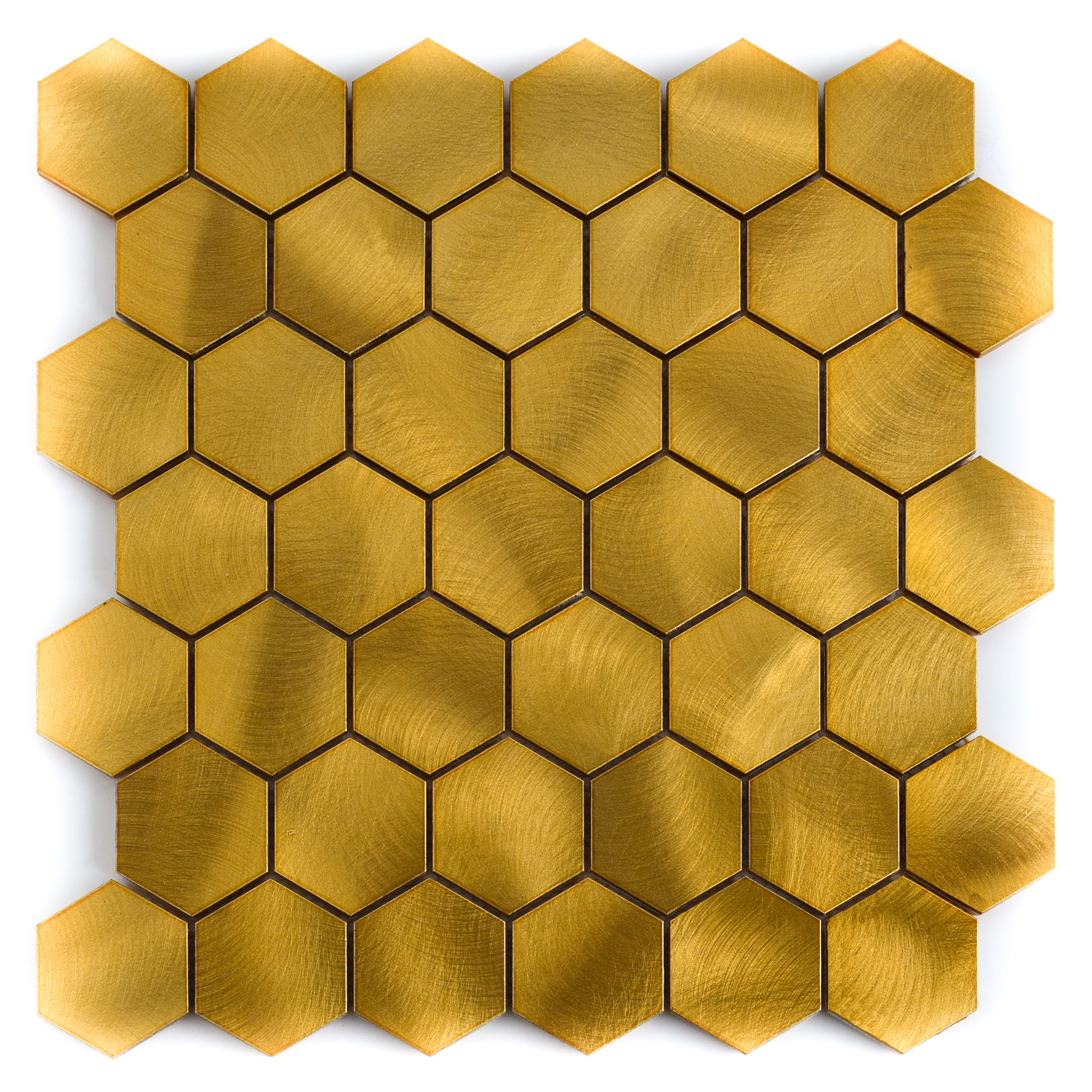 Hexagonmosaik Mosaikfliesen Gold Marcia Gebürstet-BEN10217