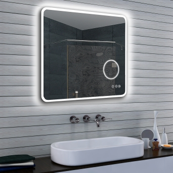LED Koud/Warm Wit Lichtspiegel met Cosmeticaspiegel dimbaar 80x70x3cm